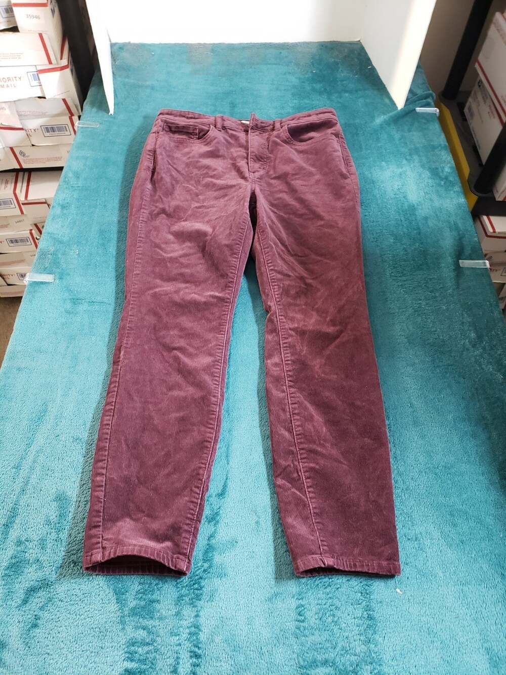 Loft Jeans Size 6 Petite Womens Red Corduroy Stretch Pant High Rise Curvy Skinny